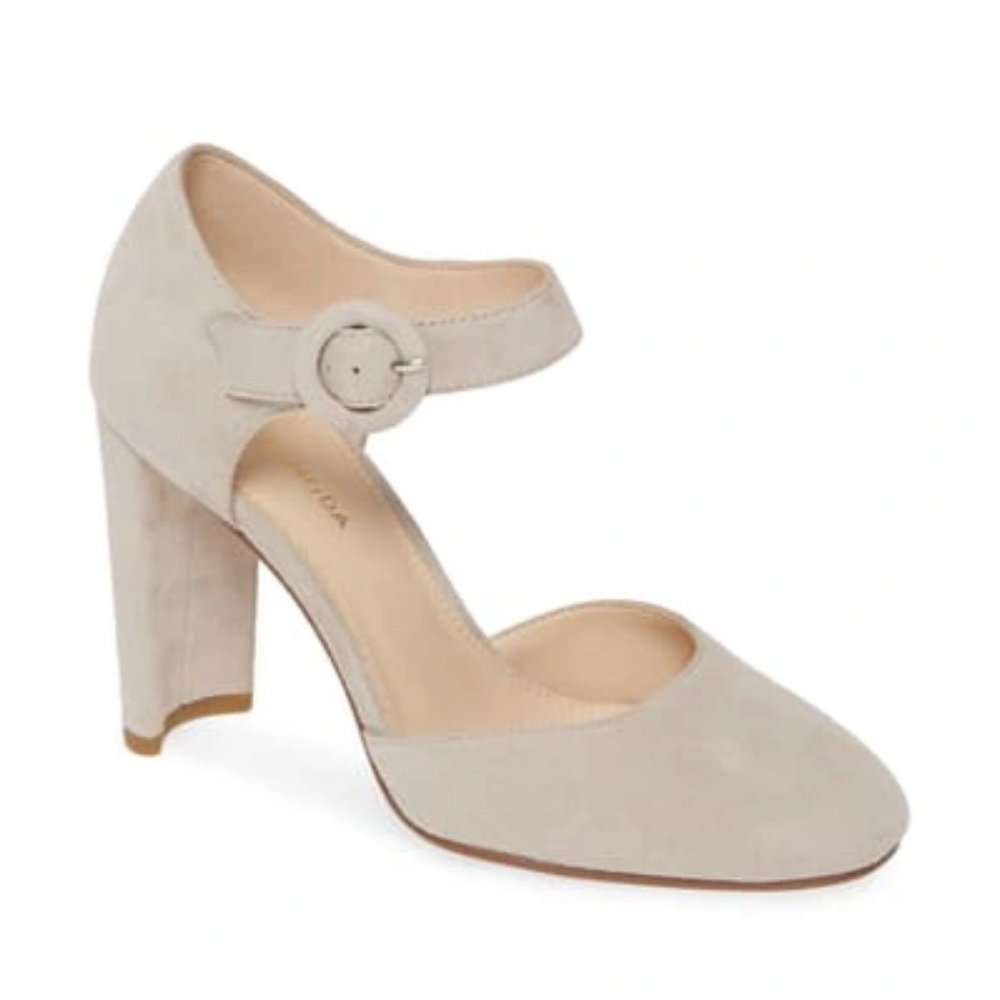 Pelle Moda - Grey Suede Mary Jane Pump (Mushroom) - Never Worn
